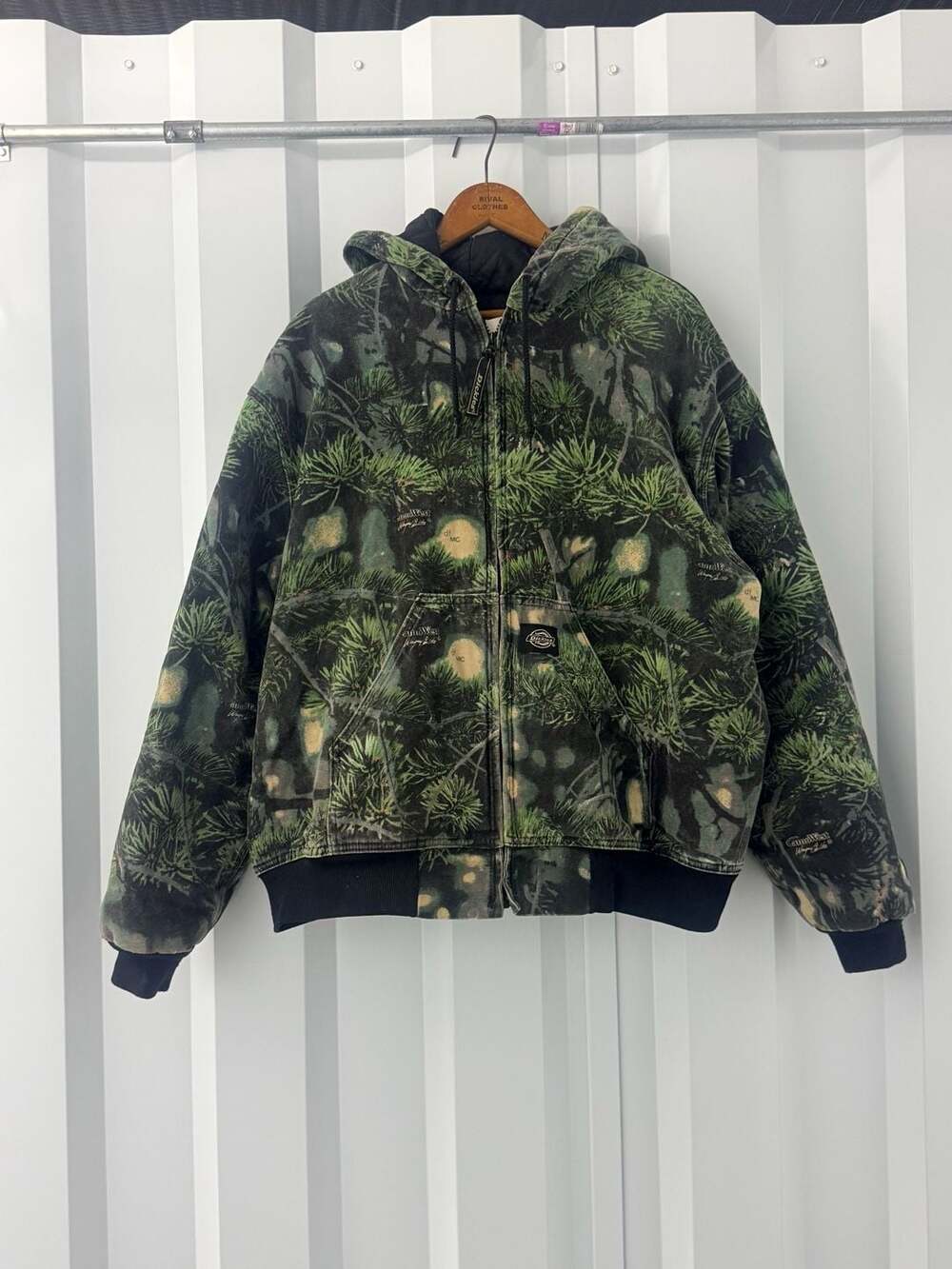 Vintage Dickies Pine Camo Quilted Lined Hooded Full-Zip Jacket